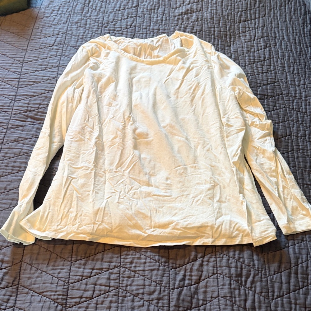 Cream Long Sleeve Nursing Top